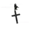 Cruz de Madera Negra con Acabado de Laca, Colgante de Madera Decorativo para Joyería, Accesorio Colgante para Cadena de Suéter, Madera