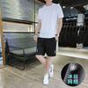 [Entrega Rápida] Traje Deportivo para Hombre Verano Transpirable Casual que Absorbe la Humedad Traje de Manga Corta con Shorts Conjunto de Dos Piezas de Seda de Hielo