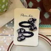 Estilo coreano Outono e Inverno marrom Bow Plaid Bordado Hairpin Tecido Bb Clipe da Menina Clipe Franja Clipe Amor Estrela Hairband
