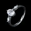 Anillo de Plata de Ley S925 de Suministro en Vivo Diseño de Nicho de Gama Alta Anillo de Plata de Ley con Diamante Marquesa Moissanita para Mujeres