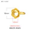 Anillo Loto Soporte Vacío Retro Versátil Chapado en Oro de 18K Elegante para Mujer Montura Vacía para Anillo con Superficie de Huevo 10*10