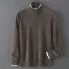 Suéter Baicai Rong Outono/Inverno Novo Lã Pura Masculino Gola Alta Meia Espessura Negócios Simples Casual Camada Base Tricô