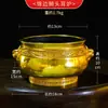 Quemador de Incienso Completamente Dorado Estilo Tíbet para Uso en Interiores, Quemador de Incienso de Tres Patas, Quemador de Incienso de Mesa para Ceremonia de Incienso, Pieza Decorativa, Varios Quemadores de Incienso