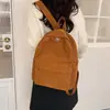 Mochila Escolar Tendencia de Moda Versátil Mochila de Pana Estilo Invierno Simple Color Sólido Gran Capacidad Mochila Casual