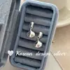 Pendientes de Estilo Sencillo Coreano con Diseño de Nicho de Plata de Ley S925 Elegantes Pendientes de Gota de Agua de Doble Capa para Mujeres de Oficina de Gama Alta