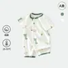 Roupa de Verão para Bebê Classe A Macacão Curto Fino para Recém-Nascido Macacão com Gola Estilo Coreano Algodão Puro para Menino e Menina