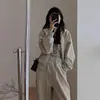 Ropa de mujer de 200 jin talla grande otoño estilo salado abrigo de calle frito traje deportivo de dos piezas estilo occidental rejuvenecedor adelgazante traje para chica rellenita