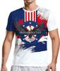 Ropa de Hombre Verano Fábrica Directa Venta al por Mayor Día de la Independencia Americana Estampado Mangas Cortas de Hombre para Drawdingzhi