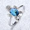 Anillo de tortuga colorido de diamantes azules platino más vendido transfronterizo para hombres y mujeres, anillo simple de moda, una generación de venta al por mayor