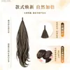Peluca de coleta con trenzas para mujer, mechas que se enrollan solas, coleta baja natural y voluminosa, coleta alta para mayor volumen
