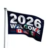 Banderas Transfronterizas Nuevas para el Mundial 2026 para Estados Unidos, Canadá y México, Decoración para Ambiente de Animación de Aficionados, Montaje en Exteriores