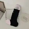 Cubrezapatos de tela estilo Miu sin pie, Calcetines apilados combinados con pantuflas, Estilo fino de verano con talón, Cubre-piernas a media altura estilo ballet
