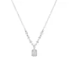 Collar con colgante de circonita exquisito, moderno y deslumbrante para mujer, cadena para la clavícula de lujo ligero estilo coreano, elegante accesorio de cadena para el cuello