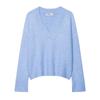 Outono e Inverno 2025 Nova Moda de Rua Europeia e Americana Cruzada Feminina Gola V Simples Malha Macia W03 6905