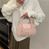 Bolso peludo de estilo casual de otoño para mujer 2025 Nuevo bolso de mano de felpa lindo Bolso cruzado casual de aspecto elegante
