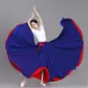 Falda de Baile Cuadrado Uygur Xinjiang Danza Roja Larga de Doble Cara Grande Oscilante Buena Falda para Sumergir Mujer