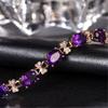 Venta Caliente Pulsera Trébol de Cuatro Hojas Turmalina Roja Rubí Moda Elegante Chapada en Oro Rosa Lujosa Pulsera de Diamantes