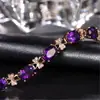 Venta Caliente Pulsera Trébol de Cuatro Hojas Turmalina Roja Rubí Moda Elegante Chapada en Oro Rosa Lujosa Pulsera de Diamantes