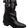 Botas de tacón grueso con punta fina de corte bootcut, estilo western cowboy holgadas y largas para mujer, otoño 2026, nuevas botas de media pantorrilla