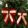 Nuevo Colgante de Árbol de Navidad con Lazo Bloque de Color de Doble Oreja Decoraciones Navideñas DIY Adornos para Colgar en la Ventana Venta al por Mayor