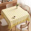 Toalha de Mesa Quadrada com um Design Xadrez Fresco e Simples, Lavável, Impermeável, à Prova de Óleo, Resistente ao Calor e que Melhora o Ambiente - Toalha Quadrada para Mesa de Centro