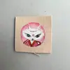 Thangka Pintado à Mão com Pigmento Mineral e Núcleo de 1,5mm, Thangka Redondo Pequeno Apresentando Zaki Lhamo, Raposa e Garuda