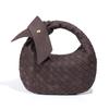 Mini Bolso Tejido a Mano Lazo Bolso de Axila Bolso de Media Luna Bolso Dumpling Gamuza Escarchada Nuevo Bolso de Cerdo