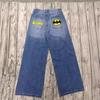 Jeans Holgados Estampados de Murciélago Retro Harajuku Americano para Hombre Street Y2K Holgados Casual Pantalones Rectos de Vaca