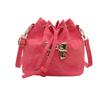 Bolsa tiracolo com cordão fashion, bolsa tiracolo com laço, outono e inverno 2024, nova bolsa casual all-match, bolsa tipo balde feminina