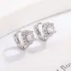 Super Brillantes Puños de Oreja Redondos con Diamantes Pendientes de Hélice Libres de Quitar Pedrería Versátiles para Viajes Diarios Pendientes de Mujer Exquisitos para Viajes Diarios Mujeres