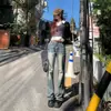 Jeans Rectos de Estilo Americano para Mujer, Nuevos de Moda, Tiro Bajo, Corte Ajustado, Versátiles, Textura Fresca, Pantalones Fluidos de Largo Hasta el Suelo