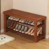 Banqueta para cambiarse los zapatos para uso doméstico, zapatero simple integrado para la entrada de la sala de estar, un banco largo y bajo que se puede usar para sentarse, organizador de zapatero de almacenamiento multicapa