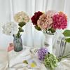Hortensia de Llama Única Flor Artificial Hortensia de Llama Pared Camino de Plomo Pan Tejido Flor Artificial Decorativa Flor Falsa