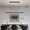 Luz Lineal para Restaurante, Luz de Tira Minimalista Moderna para Oficina, Iluminación hacia arriba y hacia abajo, Iluminación para Mesa de Comedor Barra de Bar, Luminaria Colgante de Ingeniería