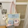 Mochila Doce Colorida Estilo Menina, Mochila Escolar Pequena Fresca Literária para Alunos do Ensino Fundamental e Médio, Mochila Feminina Grande Capacidade Estilo Coreano
