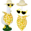 Item Mais Vendido da Amazon: Roupas de Ganso para Varanda de 23 polegadas, Roupa de Banho de Verão, Capa de Chuva, Roupa de Estilo Pastoral, Roupa Decorativa Grande de Ganso Branco