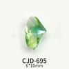 Nuevo arte de uñas con punta inferior de diamante súper brillante estilo japonés hielo transparente fruta verde color importado multicorte amor diamante joyería al por mayor