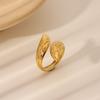 Yiwu Pequeños Productos Estilo Simple Joyería Personalizada de Moda Acero Inoxidable Chapado en Oro de 18K Anillo Nicho Joyería de Alta Gama