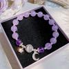 Pulsera de ópalo estrella para mujer diseño nicho ins nueva gris Luz de luna estrella luna pulsera de cristal regalo para amigas mujer