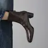 Botines de Tobillo de Cuero Elástico de Punta Cuadrada, Ajustados, de Tacón Alto, con Cremallera Trasera, Cómodos, Versátiles, para Viajar, Colección Otoño/Invierno 2026