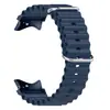 Para Samsung Galaxy Watch 7 FE 6 5Pro 5 4 Pulseira de Silicone Marinha com Fivela Dupla Pulseira de Pulso de TPU