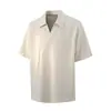 Camisa Polo Manga Curta Cleanfit Padrão Trigo para Homens Verão 2026 Casual Estilo Old Money Top Solto e Versátil Roupa Masculina