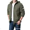 Chaqueta de Trabajo de Algodón con Capucha y Múltiples Bolsillos para Hombre, Estilo Otoño/Invierno, Forrada de Polar, Cálida, Chaqueta Casual, Modelo para Hombre 5698