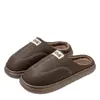 Pantuflas de algodón para hombre, talla grande, para otoño e invierno 2026, estilo nuevo, forradas de felpa, suela gruesa, para uso en interiores en casa, antideslizantes, impermeables, pantuflas de algodón para invierno