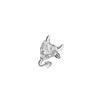 0.9 Piercings Labiais Dentados, Piercings de Orelha, Acessórios de Piercing de Hélice, Acessórios com Dentes Externos de Garra de Gato e Diabinho Incrustados com Zircônia de Cobre, Acessórios DIY