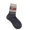 Meias Retrô de Outono Estilo Nórdico Fair Isle com Flocos de Neve para Mulheres, Meias de Cano Médio em Preto, Branco e Cinza, Simples e Versáteis, Meias Longas Estilo College
