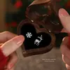 Brincos de Prata S925 Floco de Neve e Veado de Natal para Mulheres, Modernos, Nicho, Doces, Fofos, High-End, Brincos Assimétricos Presente