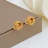 Pendientes de Plata 925 con Cierre de Plata Chapado en Oro Cobre Pendientes Geométricos Tejidos Vintage Transfronterizos para Mujer Accesorios de Oreja Versátiles de Moda