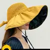 Sombrero de Pescador de Paja Abierto con Tiras Sombrero de Playa Ins Negro de Goma Sombrero de Pescador para Mujer Salida de Verano Protección Solar Sombrero de Sol de Playa