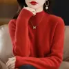 Venta al por mayor transfronteriza de suéteres de punto de manga larga para mujer nuevos de otoño e invierno, tops tipo pullover de talla grande, artículo popular de exportación
